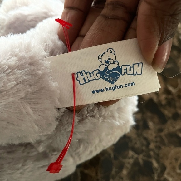 HugFun Bunny Rabbit 9” Plush Stuffed Animal Holding Football gray - Picture 4 of 7